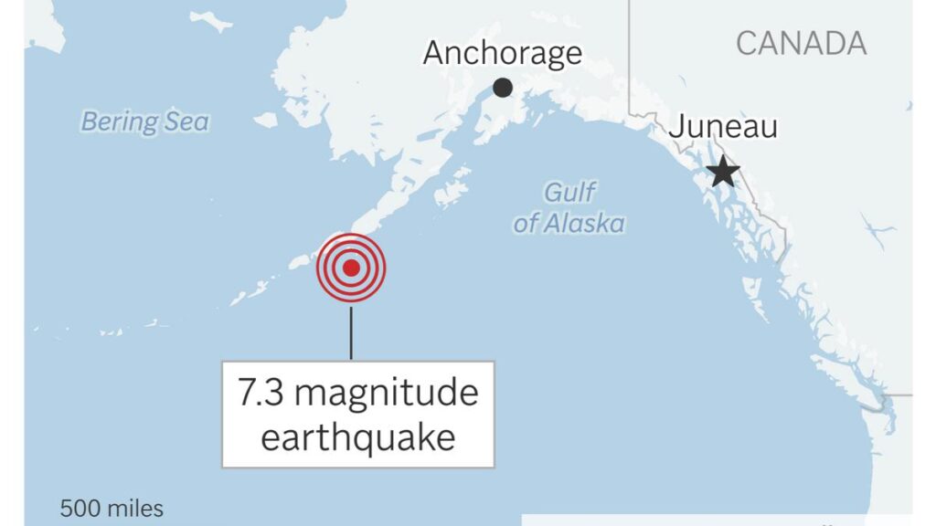 7.3-magnitude quake strikes off Alaska, tsunami advisory issued