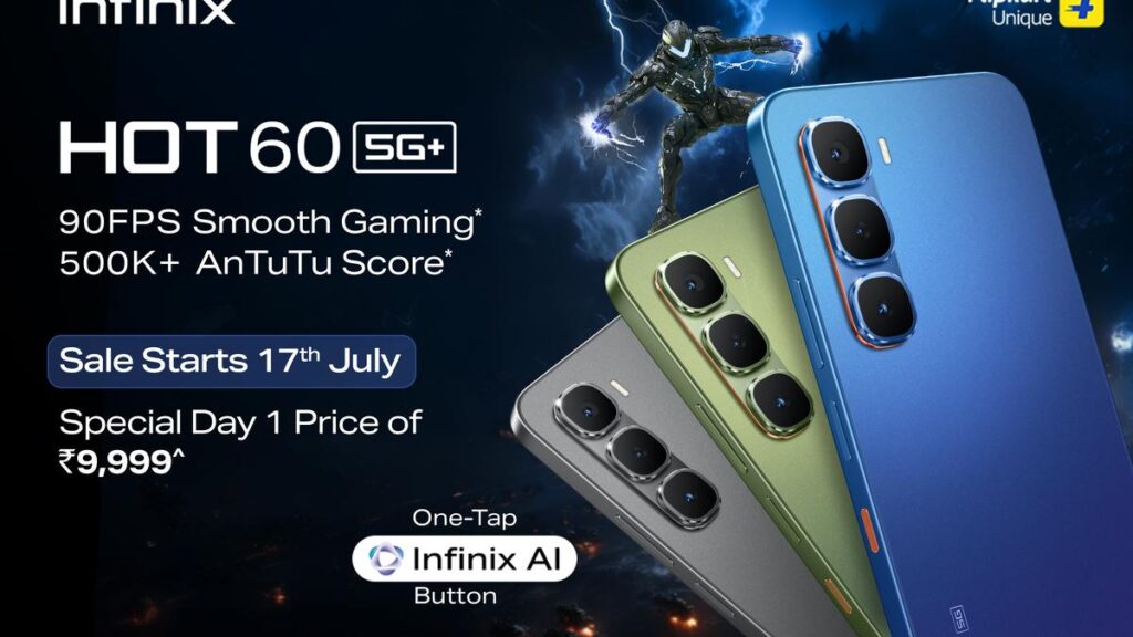 Infinix launches Hot 60 5G+ smartphone with circle to search and AI button for budget buyers