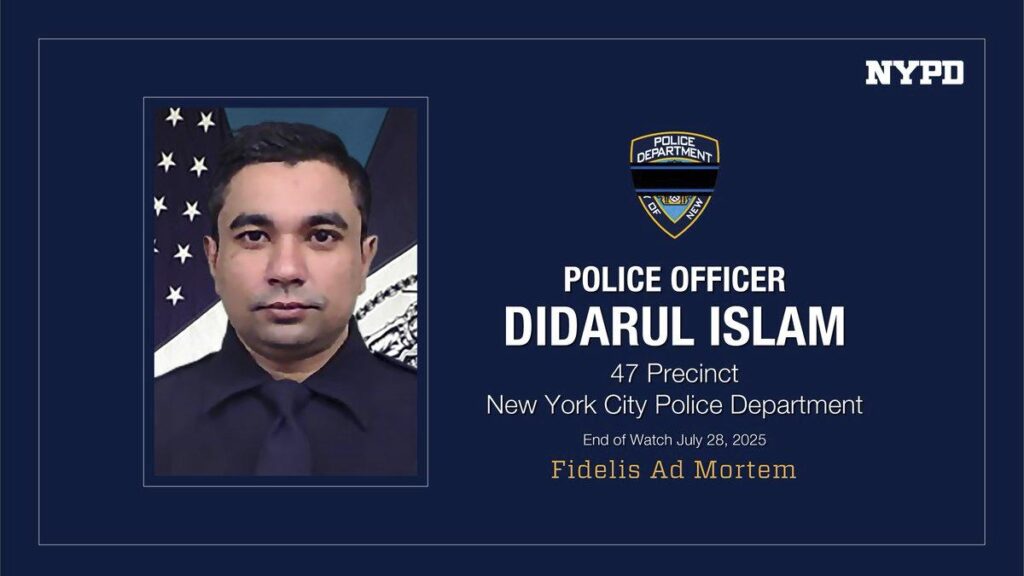 New York officer killed in Manhattan shooting was Bangladeshi immigrant whose wife was pregnant