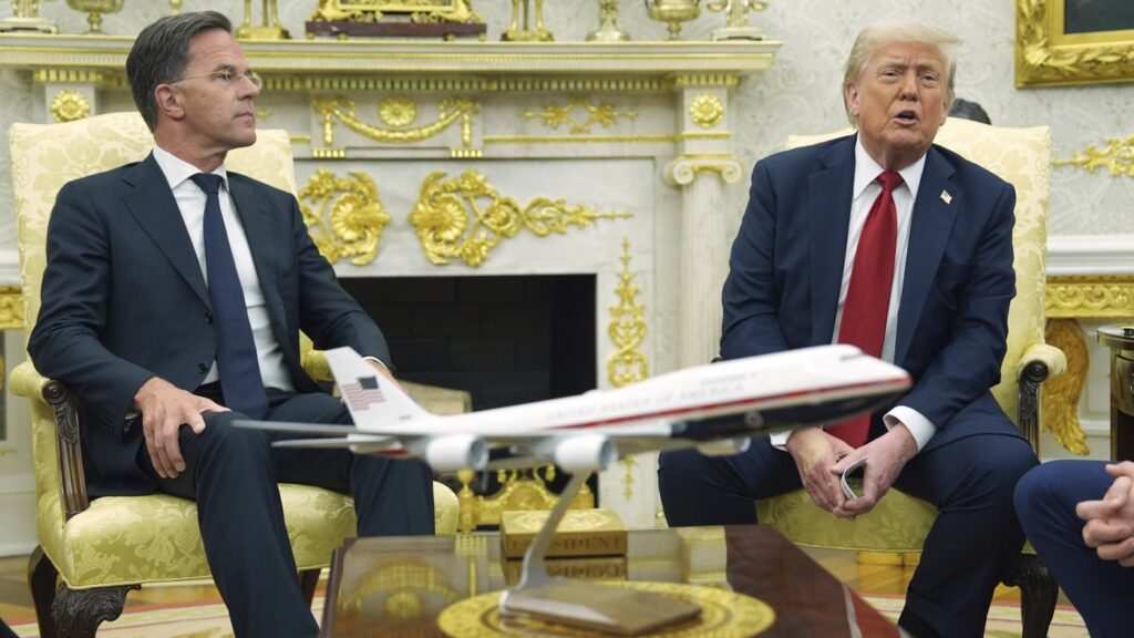 Trump touts weapons sales to NATO for Ukraine, threatens Russia with tariffs : NPR