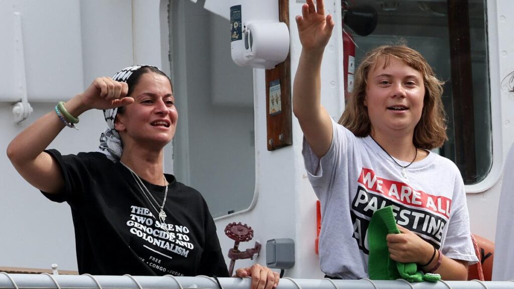 Greta Thunberg joins flotilla heading for Gaza with aid