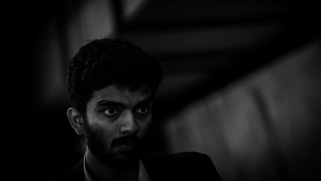 World champion Gukesh Dommaraju during the game against Nodirbek Abdusattorov at the Sinquefield Cup. (PHOTO: Grand Chess Tour via Lennart Ootes)