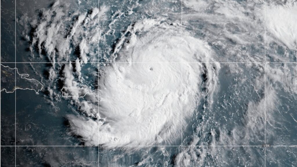 Hurricane Erin weakens to a Category 4 storm in the Caribbean : NPR