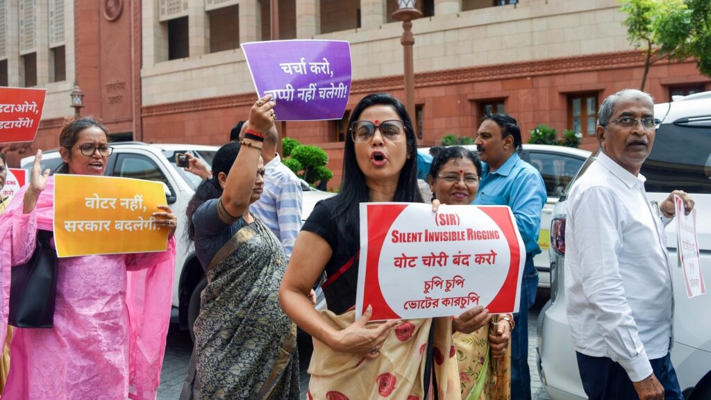 Mahua Moitra faints, Rahul Gandhi detained at high-drama 'vote chori' protest | Latest News India