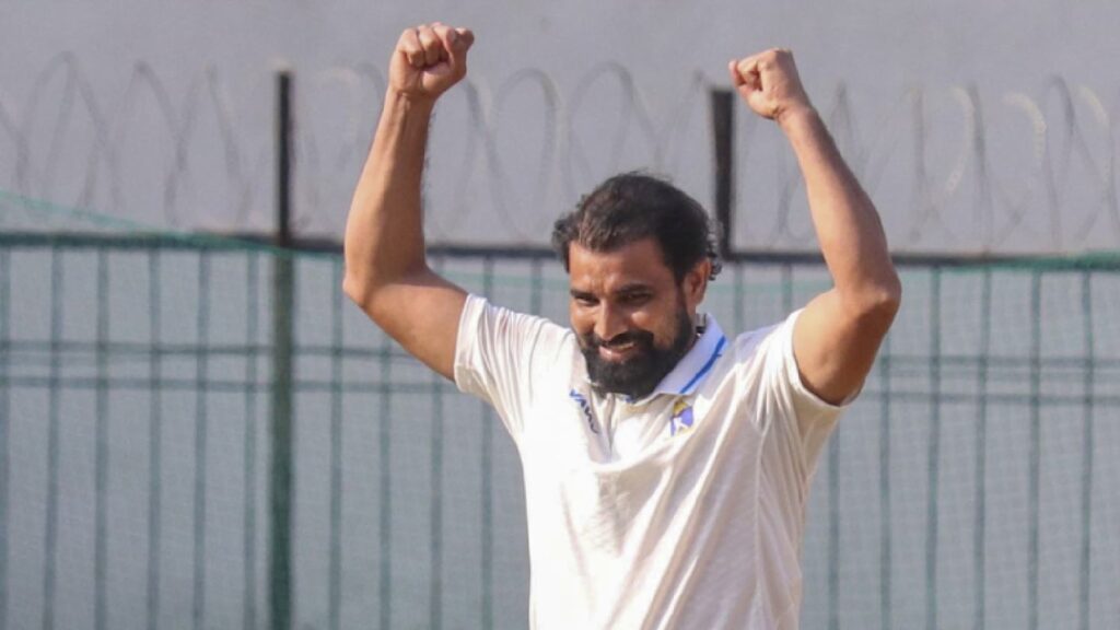 Mohammed Shami impresses on day 1 against North Zone Bengal’s Mohammed Shami celebrates a wicket on the fourth day of a Ranji Trophy cricket match between Madhya Pradesh and Bengal, at the Holkar Cricket Stadium, in Indore