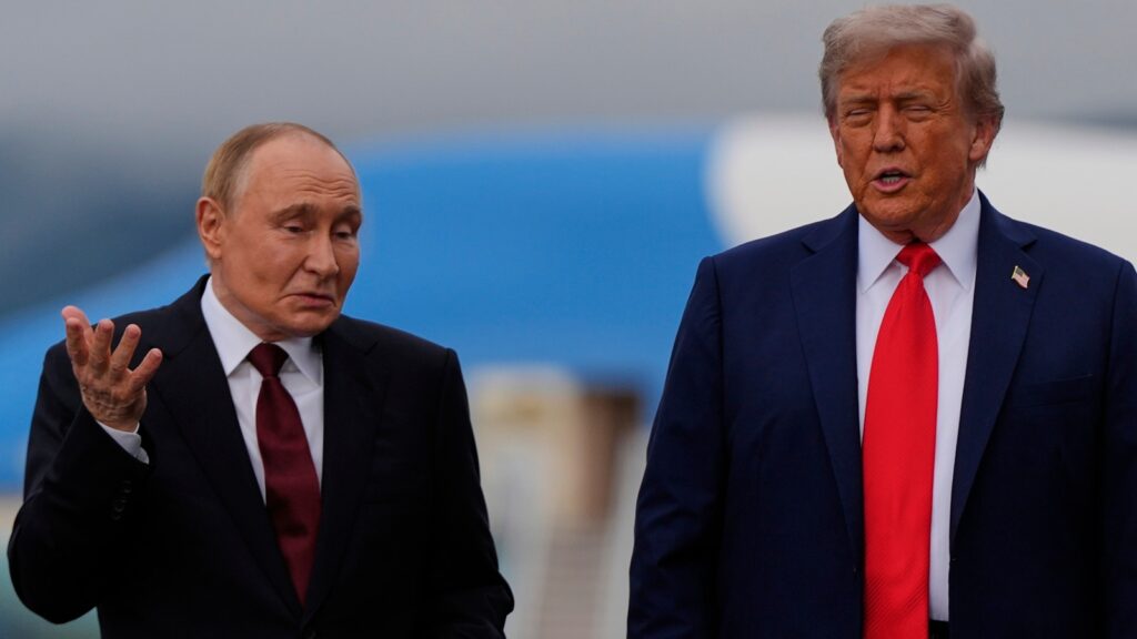 President Donald Trump with Russia's President Vladimir Putin in Alaska on Friday