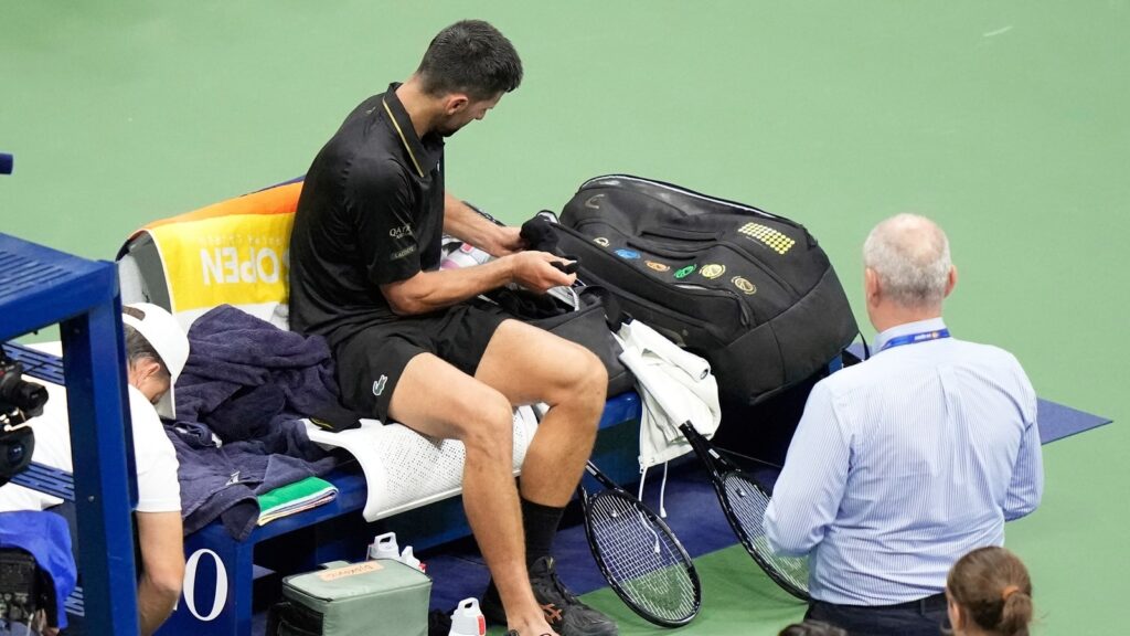 Novak Djokovic sparks scare at US Open after bloodied toe, hip struggle and clumsy fall despite win