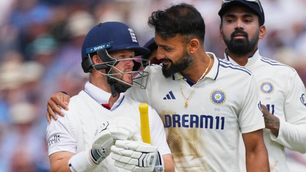 Akash deep sending off Michael Atherton Ravi Shatri