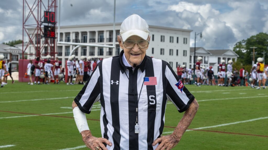 A 97-year-old University of Alabama football referee : NPR