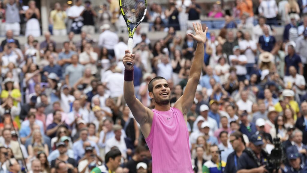Alcaraz beats Djokovic at the U.S. Open and will meet Sinner for Grand Slam final : NPR Alcaraz beats Djokovic at the U.S. Open and will meet Sinner for Grand Slam final : NPR