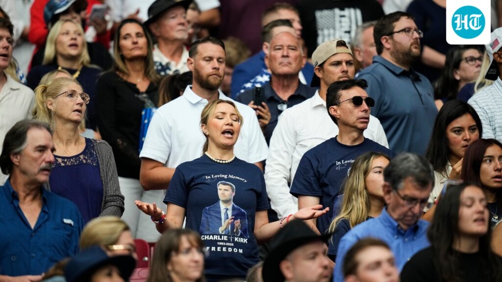 Charlie Kirk funeral service: How many people are at the memorial at Glendale's State Farm?