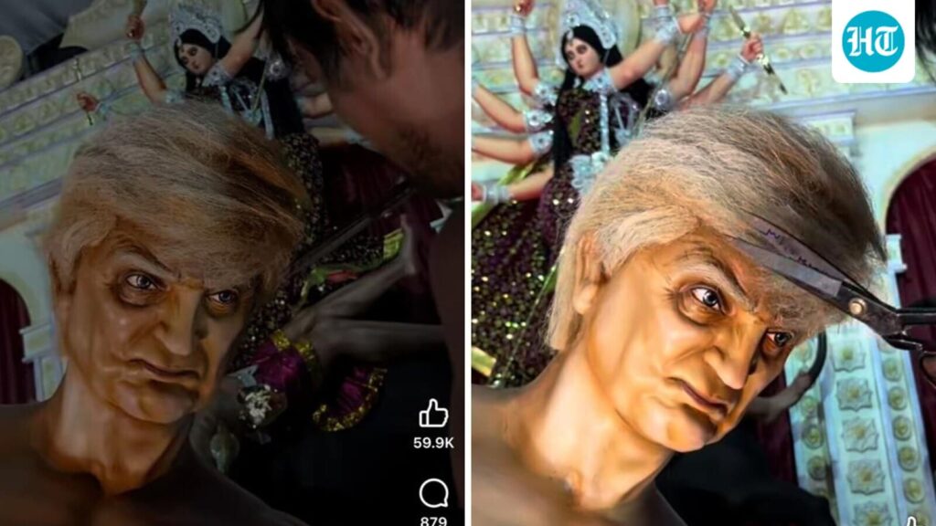 Donald Trump imagined as ‘asura’ at Durga Puja pandal in West Bengal amid trade tensions