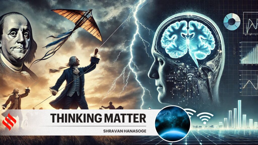 Electromagnetism: From a kite in a lightning storm to Wi-Fi and MRI machines | Technology News Benjamin Franklin’s kite experiment revealed lightning as a form of electricity, a spark that lit up centuries of innovation. (AI-generated Image: DALLE)