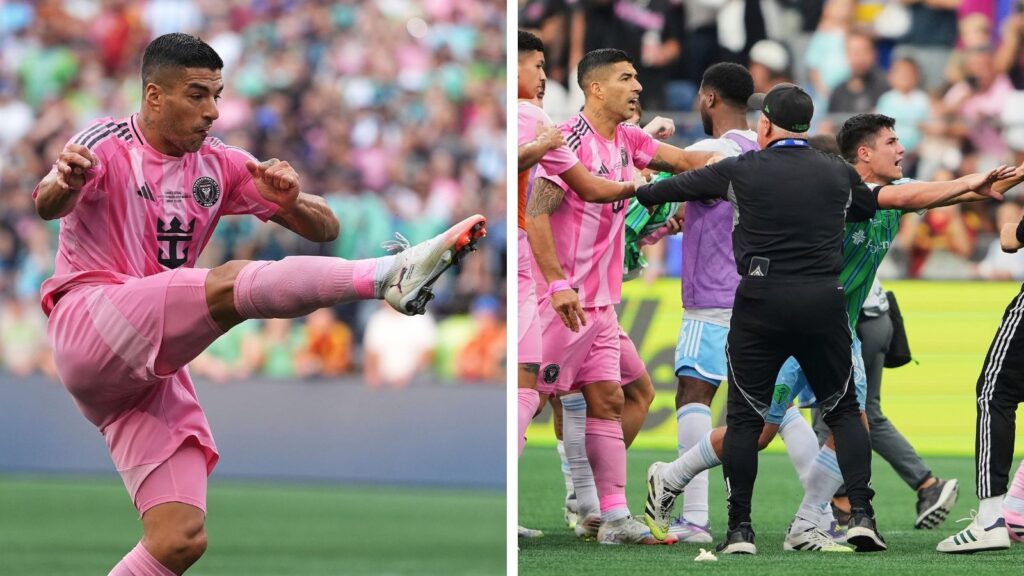 Luis Suarez has been banned for six matches following his spitting incident against Seattle Sounders. (AP)