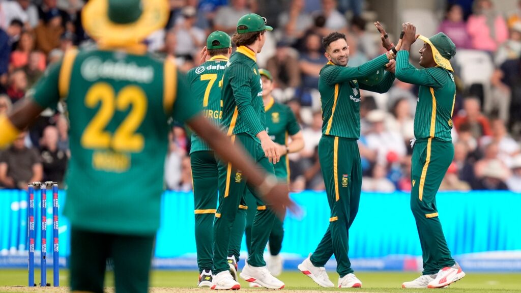 Keshav Maharaj's varying pace bamboozled the batters as England were dismissed three balls shy of half of their allotted 50 overs. (AP Photo)