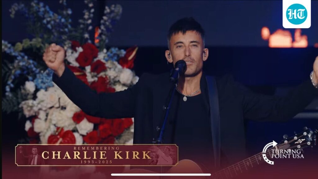Watch | Phil Wickham performs emotional hymn at Charlie Kirk memorial