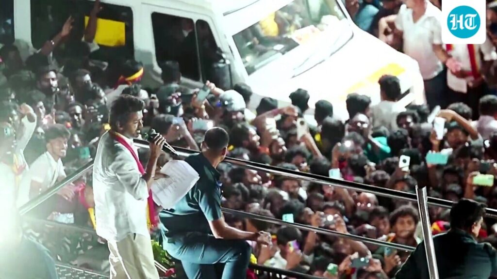 Watch: Vijay distributes water bottles at Karur rally before tragic stampede that killed 39