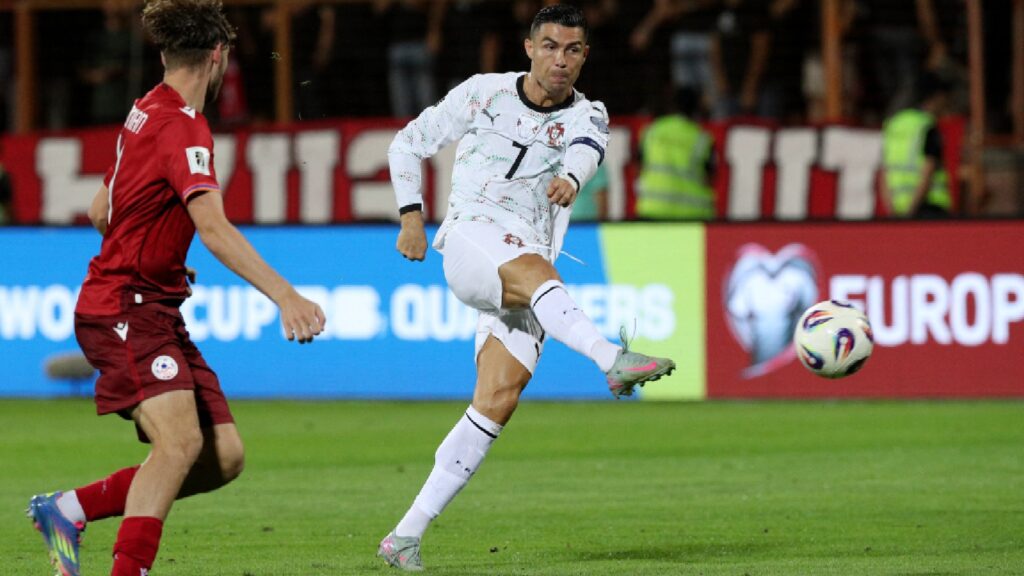 Cristiano Ronaldo struck a stunning 46th-minute goal to double his tally against Armenia. (Reuters)