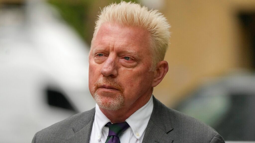 Former tennis player Boris Becker arrives at Southwark Crown Court for sentencing in London, Friday, April 29, 2022. (AP)