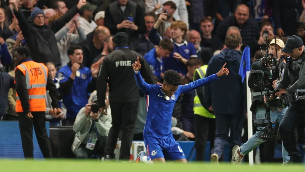 The teenager's first goal since his move from Palmeiras ensured Liverpool goes into the international break having been knocked off the top of the standings. (AP Photo)