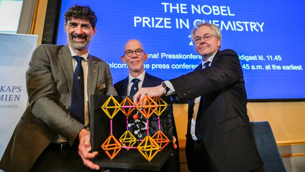 Chemistry Nobel Prize goes to metal-organic framework researchers : NPR Chemistry Nobel Prize goes to metal-organic framework researchers : NPR