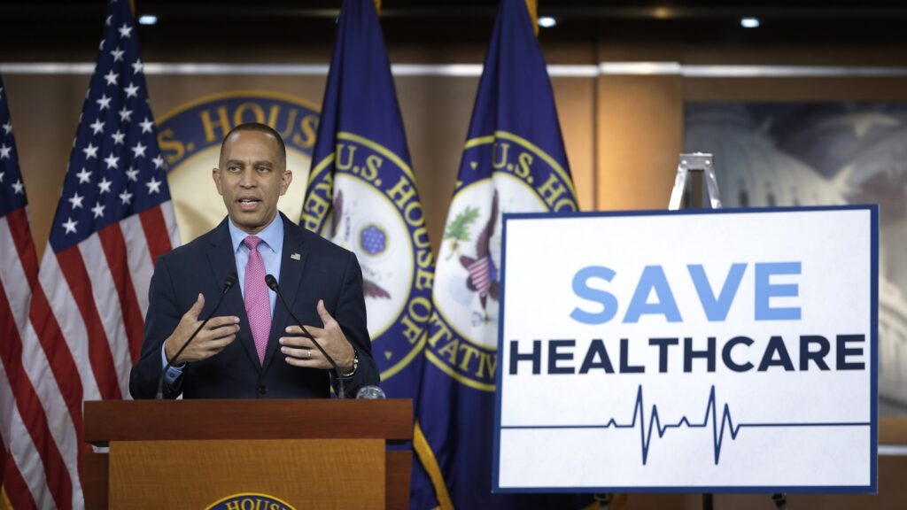 Democrats cast government shutdown as a health care showdown : NPR