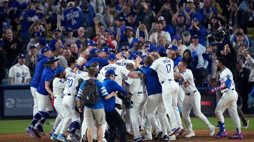 Dodgers over Blue Jays 6-5 in World Series classic : NPR Dodgers over Blue Jays 6-5 in World Series classic : NPR