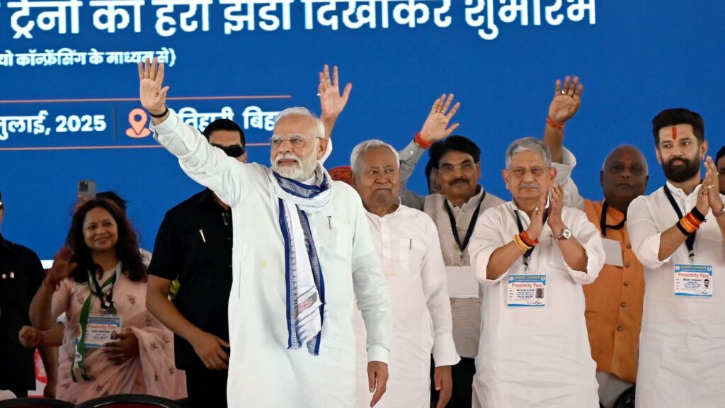 How NDA sealed Bihar seat-sharing pact: BJP, JD(U) on equal footing for the first time, Chirag Paswan gets his way | Political Pulse News This is the first time since they allied in 1996 that the BJP and the JD(U) will contest an equal number of seats in the Assembly polls.