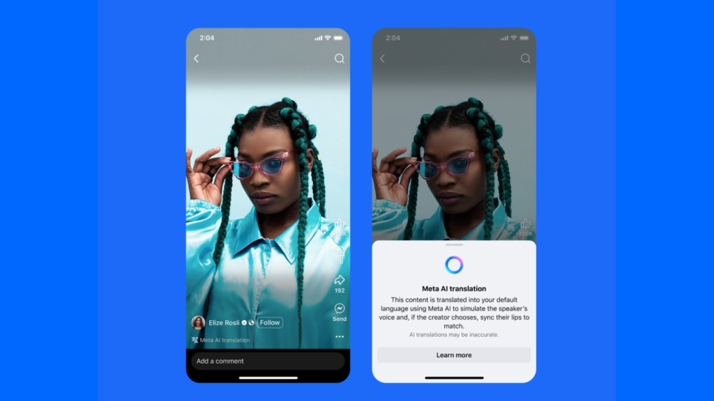 The new Meta AI powered Reels translation feature is available for all public Instagram accounts.