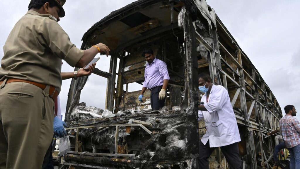 Kurnool bus fire tragedy: The ill-fated bike had pillion rider, who survived, say police