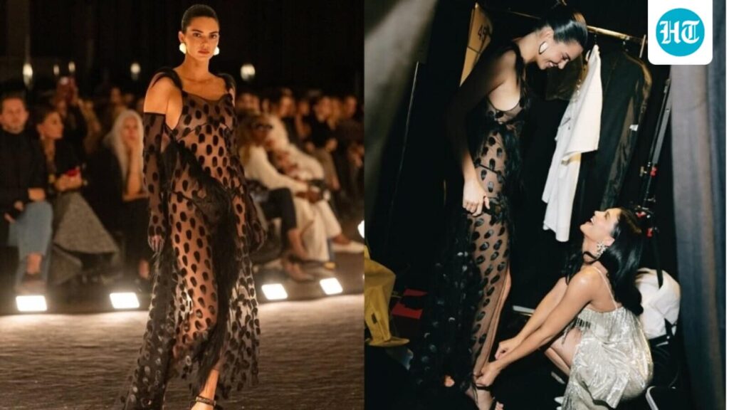 Kylie Jenner reacts as all eyes are on Kendall Jenner in a completely see-through gown at Paris fashion show: Pics Kylie Jenner reacts as all eyes are on Kendall Jenner in a completely see-through gown at Paris fashion show: Pics