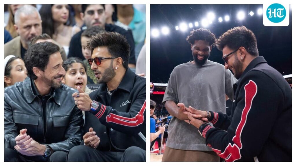Ranveer Singh hangs out with Adrien Brody, Karl-Anthony Towns at NBA Abu Dhabi. See pics
